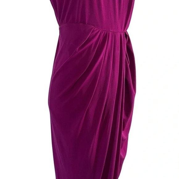 Caribbean Queen Dress Jewel Tone Purple Adjustable Halter Tie Strap Stretch - Picture 6 of 7